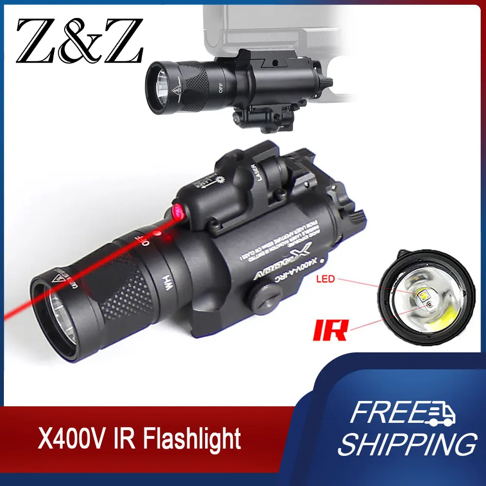 

Tactical X400V IR Lighting Flashlight Latest Aluminum CNC High Output Weapon Light Hunting Flashlight Fit 20mm