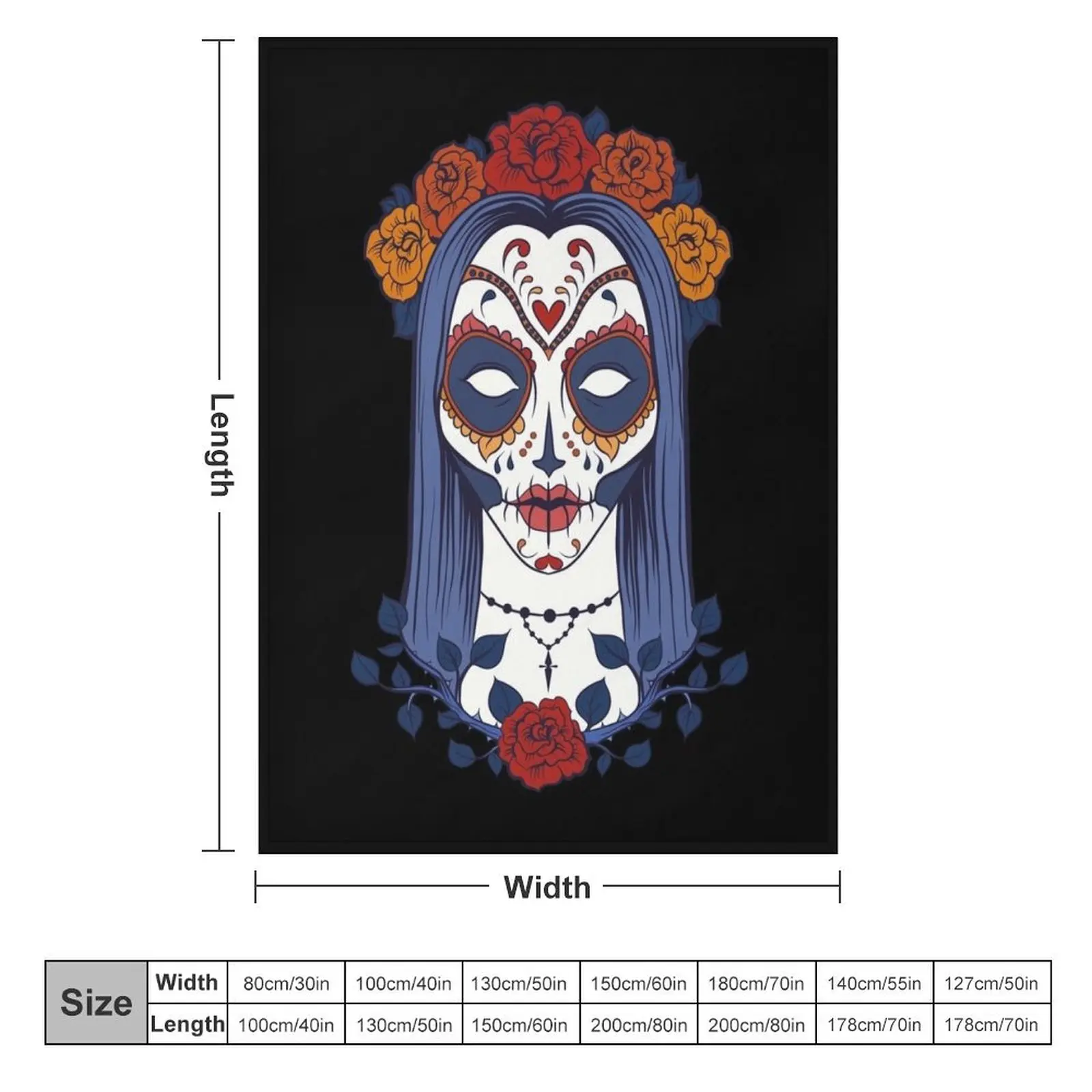 Sugar skull woman Throw Blanket blankets and throws for winter Tourist Blankets