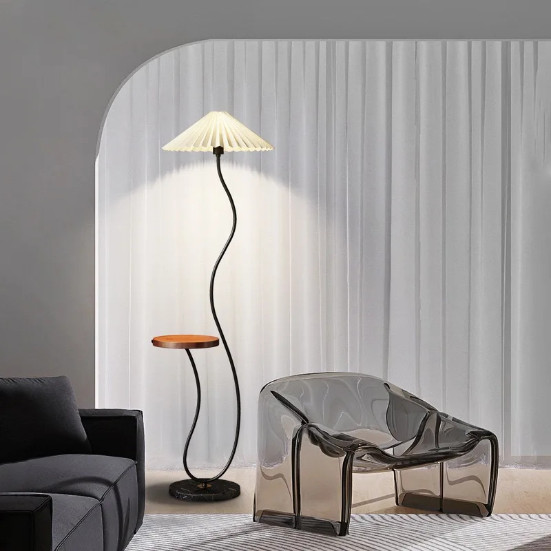 

Modern simple floor lamp living room high-end sofa coffee table decoration pleated shelf lamp