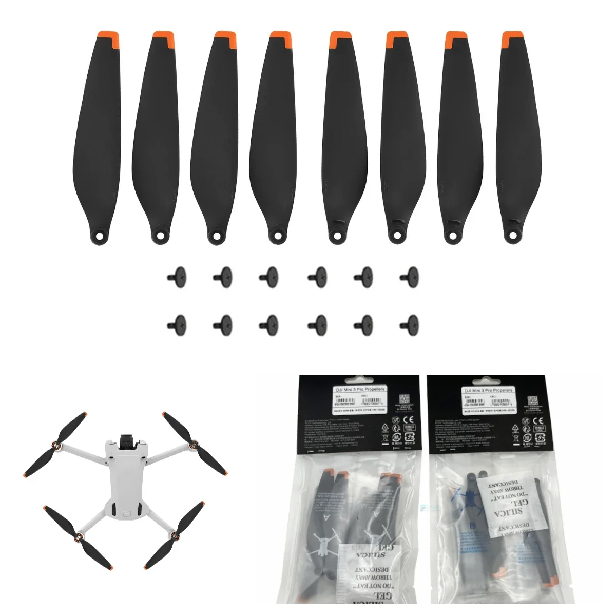 8pcs/Pack Original Propeller for Mini 3 Pro Propellers with Screws Spare Part for Mavic Drone DIY Replacement