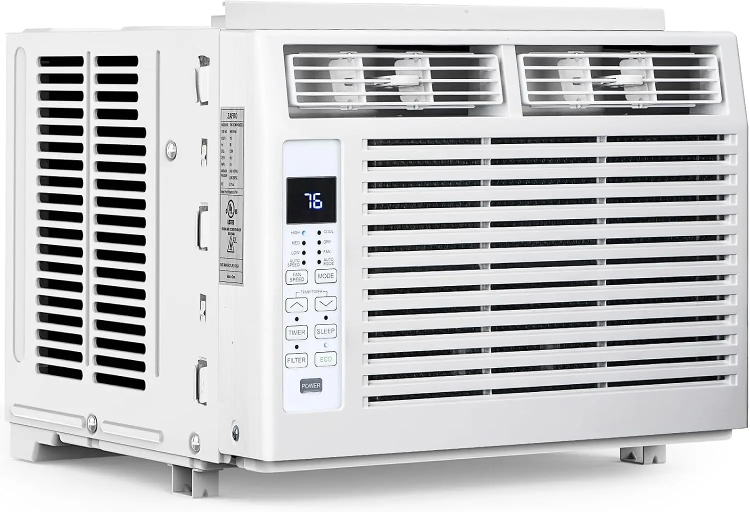 Window Air Conditioner High-Quality Plastic 6,000 BTU Fan Speeds for 250sq.ft Bedroom, Living Room, Office，All Seasons Universal White