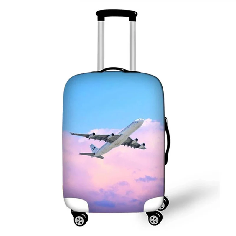 3D Aircraft Travel Suitcase Cover Elastic Fabric Luggage Protective Cover 18-32 Inch Thicken Trolley Case Cover Travel Accessory