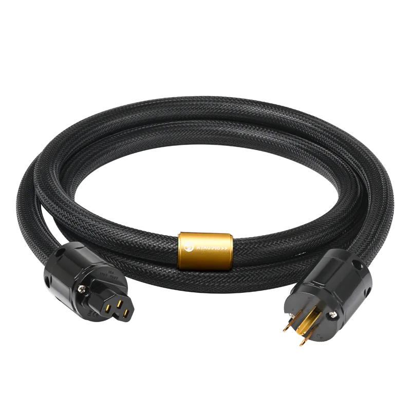 ATAUDIO Hi-end 6N OFC HiFi Audio EU/US/AU Netsnoer Dubbele afscherming Aansluiting Filterure Versterker Voedingskabel - afbeelding 1