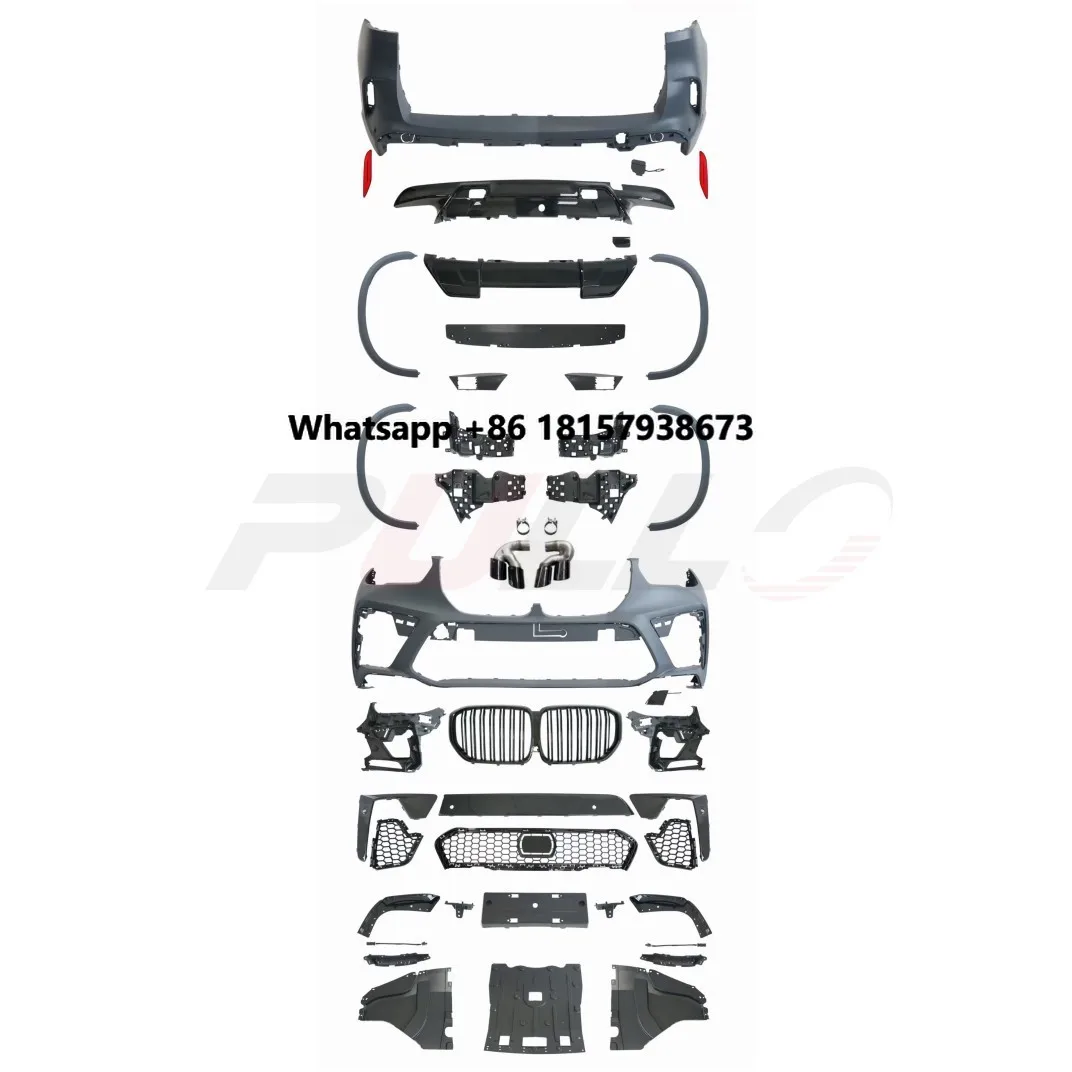 

Car Body System Upgrade Change to X5M Style for X5 G05 2021-2022 Car Bumpers with Grille and Rear Diffuser Eyebrows