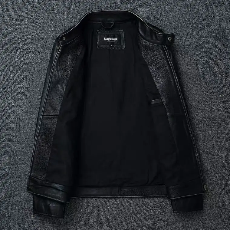 

New Arrival Genuine Leather Motorcycle Jaet Men's Slim Fit Collar Zipper ort Coat Large Size Trendy Youth Sportswear
