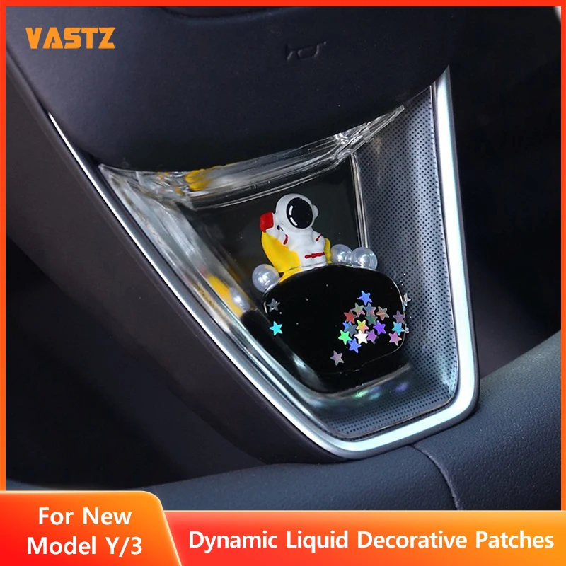 

Dynamic Liquid Decorative Patches For Tesla Model Y Juniper 2025 Model 3 Highland 2024 2025 Acrylic Steering Wheel Fluid Sequins