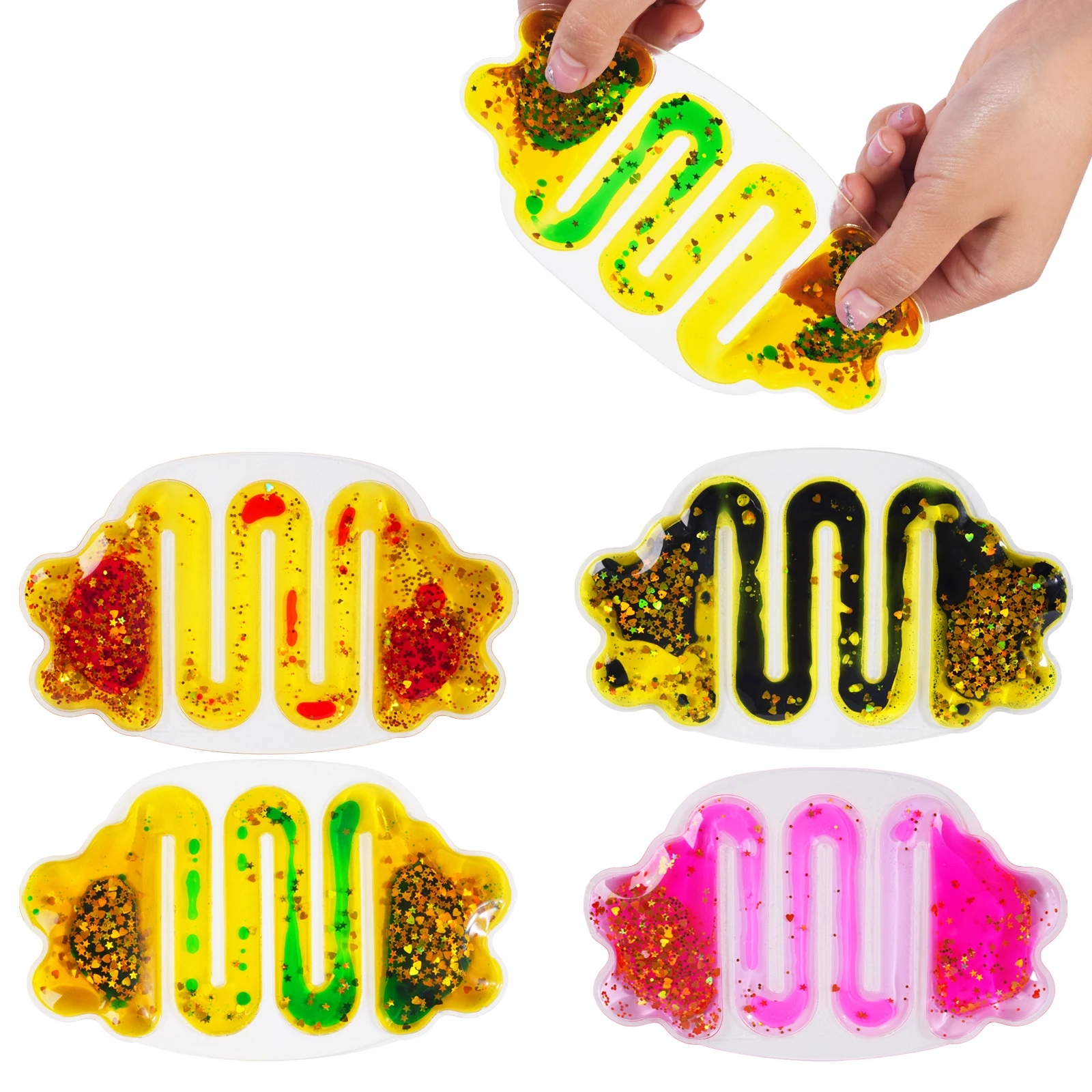 視覚焦点補助液体フロー視覚感覚おもちゃ教室コーナー感覚スクイーズおもちゃ感覚フィジェットチューブ 4 個