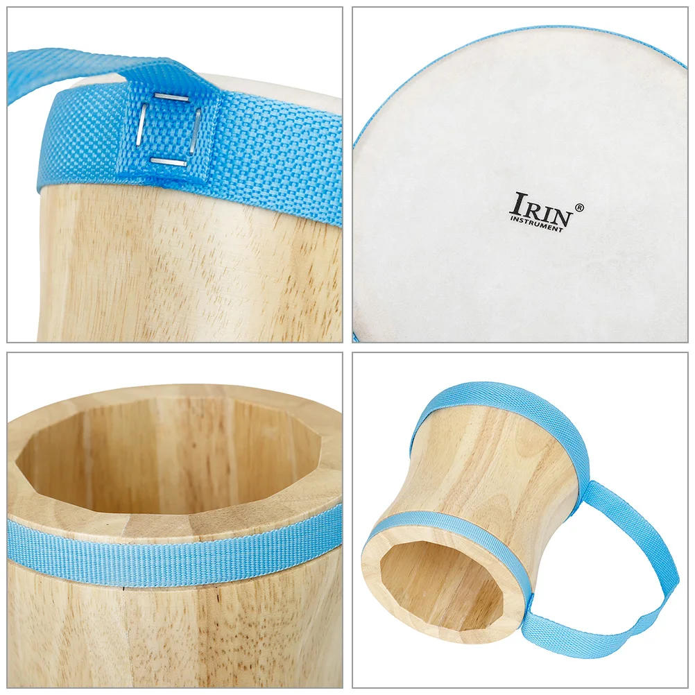 

Wooden Hand Drum Percussion Blue Held Drums Child Kids Instruments Rhythm Sticks Accessories Wooden Instrument