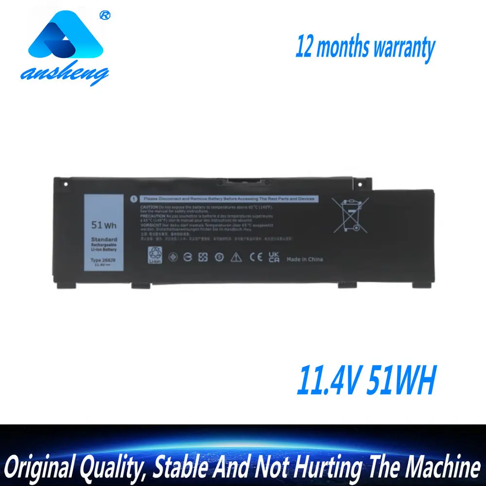 

NEW 266J9 Laptop Battery For Dell G3 15 3590 3500 G5 15 5500 5505 Inspiron 14 5490 266J9 M4GWP PN1VN 11.4V 51WH