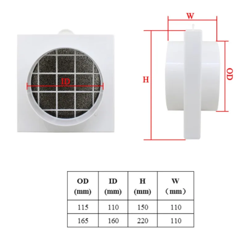 1PCS Pipeline duct air filter inline ducting box ventilation for tube Inlet pre filter purification Deworming and Deashing