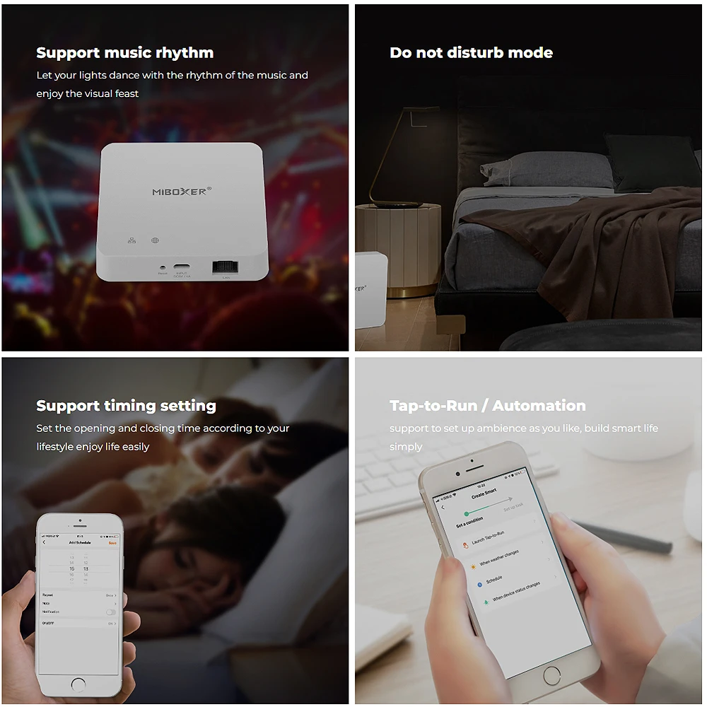 Miboxer ZB-BOX2 Zigbee 3.0 przewodowa bramka pojedyncza/podwójny kolor/RGB/RGBW/RGBCCT TUYA kontroler aplikacji kompatybilny z IOS/Andriod