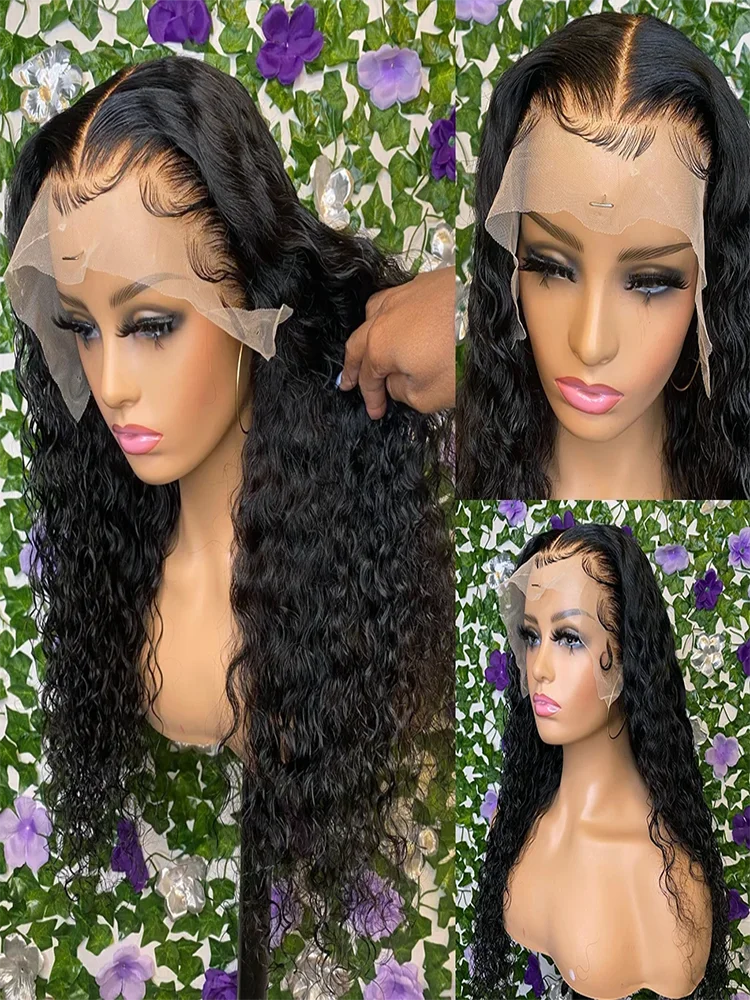 7x5 HD Glueless Preplucked Human Wig Ready To Go Deep Wave Frontal Wig Human Hair Wig 100% Human Hair Lace Frontal Wig Loose Wig