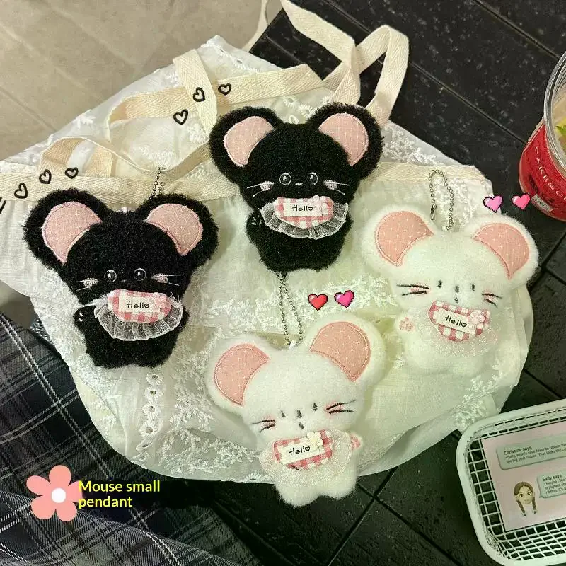 Cute Plush Mouse Doll Keychain Cartoon Animal Pendant Soft Stuffed Toy Keychains For Backpack Bag Decor Student Gift AccessoryP