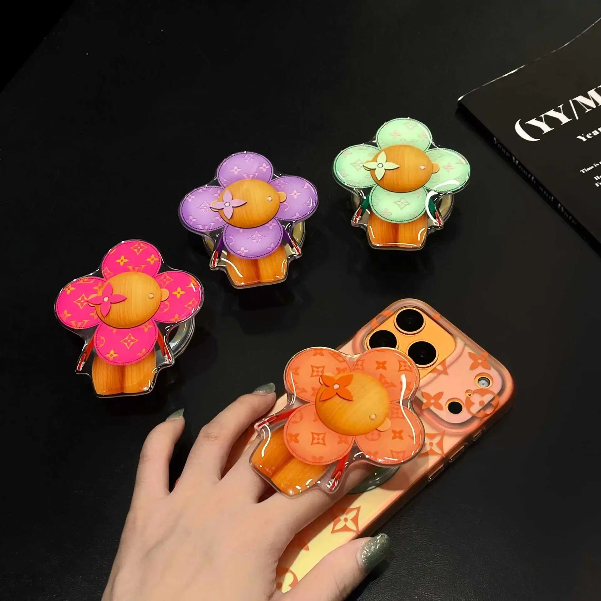 

Модный брендовый высококачественный магнитный кронштейн, универсальный магнитный кронштейн с подсолнухом для чехлов для телефонов, модный и роскошный