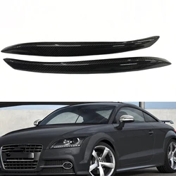 Headlight Eyebrow For AUDI TT 8J 2006-2014 Carbon Fiber Front Head Light Lamp Cover Brow Trim Headlamp Eyelid Sticker