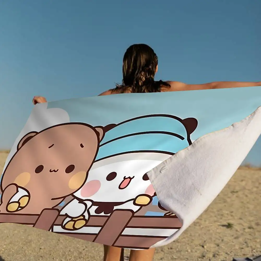 Cute Dudu Bubu Beach Towel Colorful Bath Towels for Girl Microfiber Quick Dry Custom Sand Free Beach Yoga Spa Gym Pool
