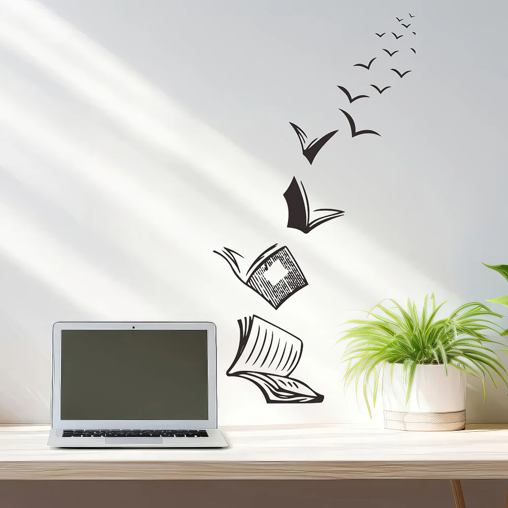 1PCS books textbooks thought bedroom living room entrance dormitory home decoration wall stickers self-adhesive