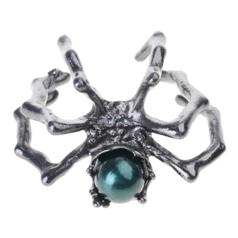 Punk Jewelry Adjustable Dark Art Ring Featuring Shimmering Moonstone