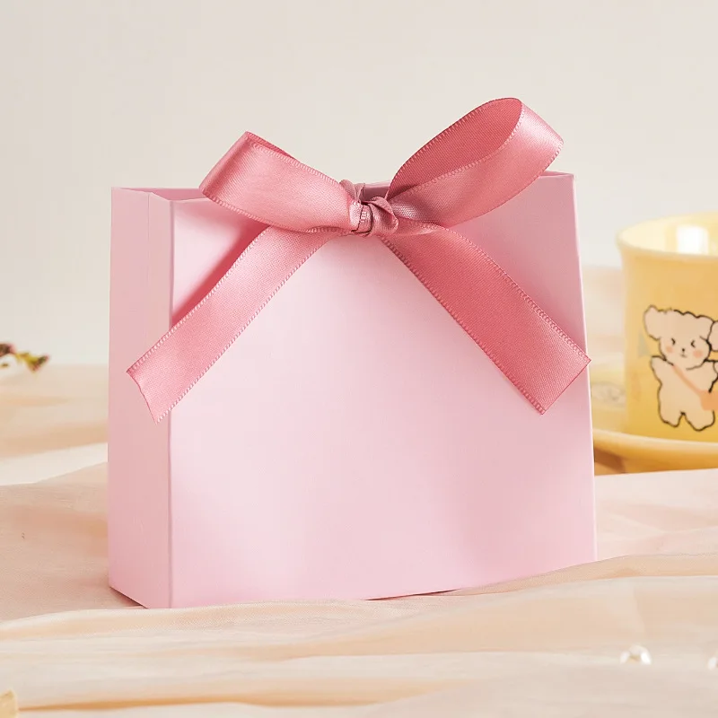 

Wedding Favor Box White Paper Favor Box Ribbon Candy Box High-Quality Party Gift Bag For Shower Gift Wrapping Birthday