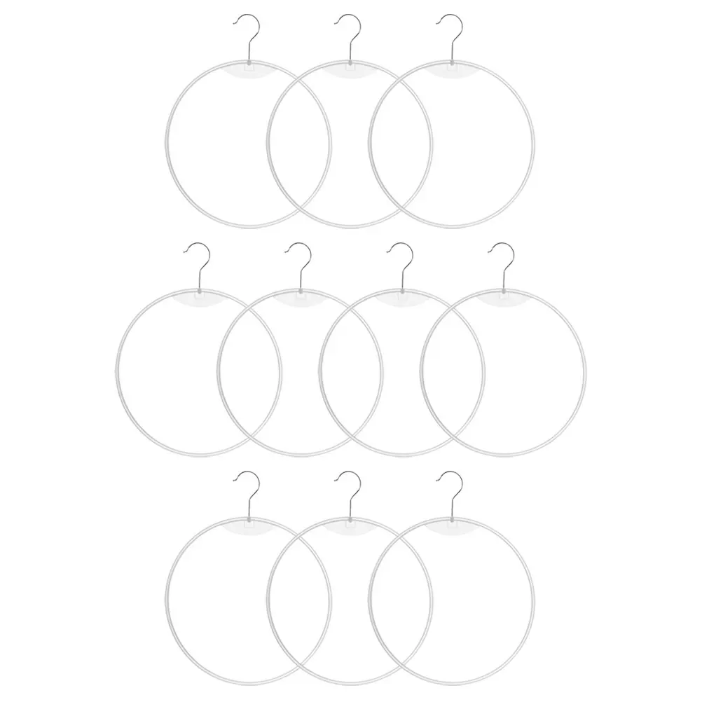

10 Pcs Thong Bikini Round Display Stand Plastic Hangers Retail Tie Rack Pants White Suit