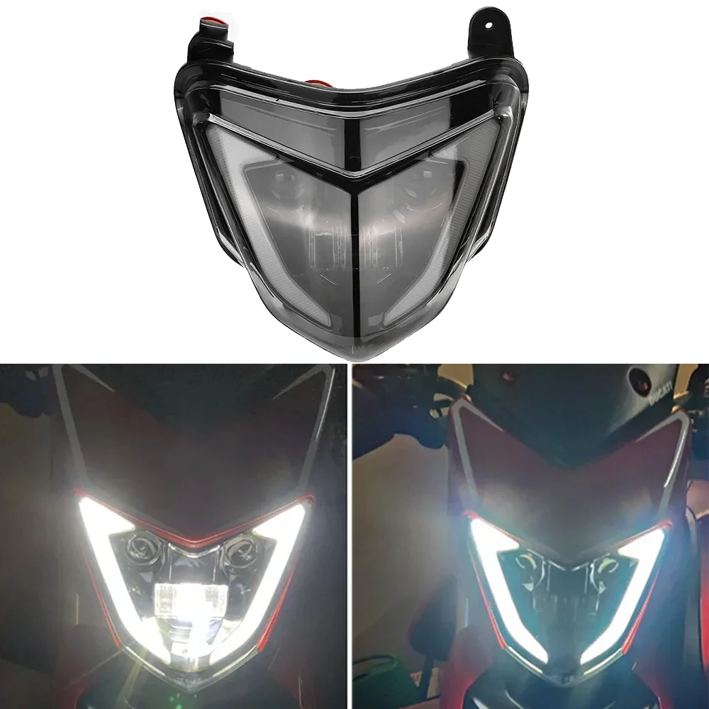 LED Headlight For DUCATI Hypermotard 821 939 SP 2018 Beam Angel Eyes DRL Assembly Kit and Replacement Light Turn Signal Lights