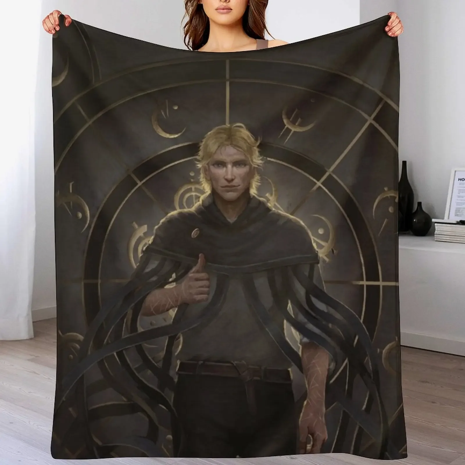 Mistborn - Kelsier snaps in the Pits of Hathsin Throw Blanket Summer valentine gift ideas Blankets