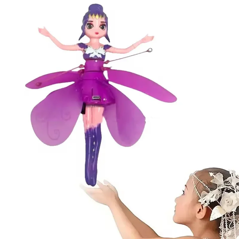 

2026 Little Princess Rotating Luminous Helicopter Doll Dancing Plane Gesture Induction Flying Toy Christmas Gift Holiday Gift