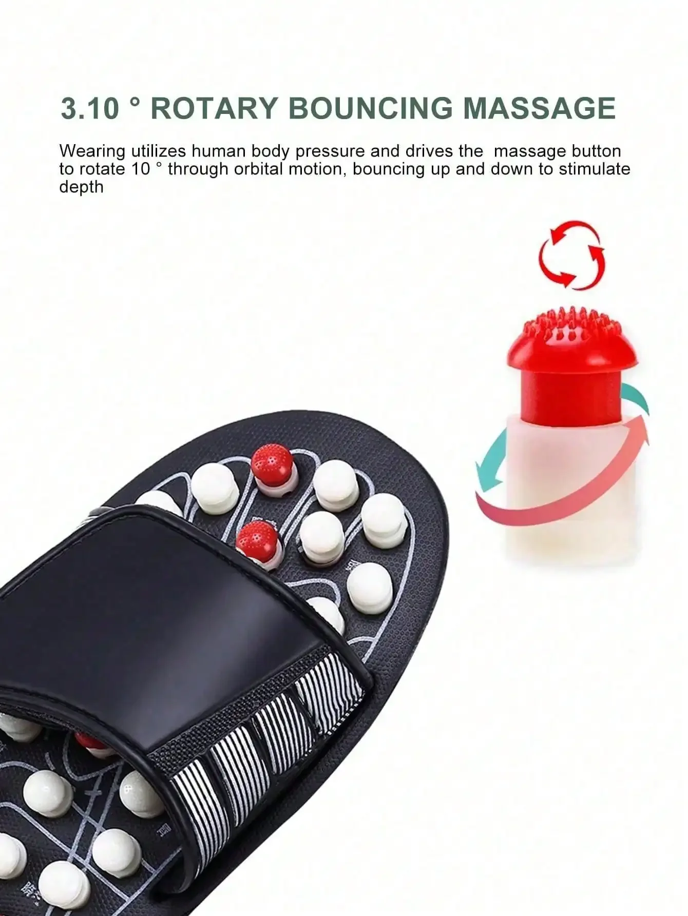 Acupoint Massage Slippers Sandal For Men Feet Chinese Acupressure Therapy Medical Rotating Foot Massager Shoes Unisex Toenails