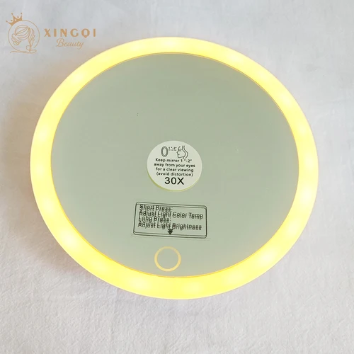 Espejo de aumento con ventosas extraíbles para afeitado, espejo vintage con bolsa de 6 pulgadas, recargable por usb, 10x led, 5x, 20x, 30x espejos de aumento de maquillaje espejo aumento espejo lupa de maquillaje