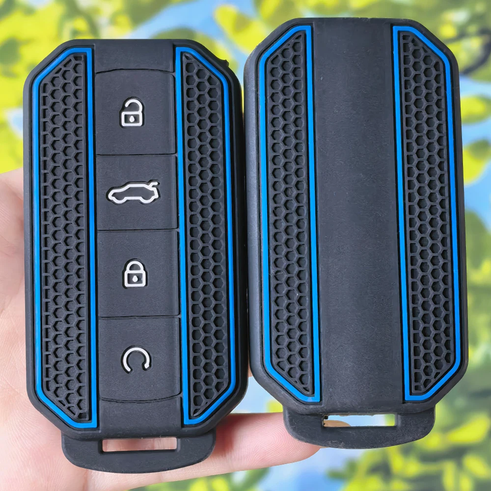4‑Button Honeycomb Pattern Silicone Remote Key Shell For Chery Jaecoo J7 J5 2025 2026 Smart Key Fob Cover Vehicle Accessories