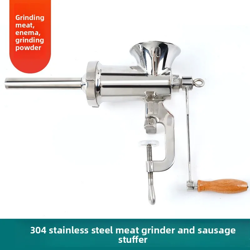 304 stainless steel household manual meat grinder hand crank enema machine meat stuffing machine sausage machine