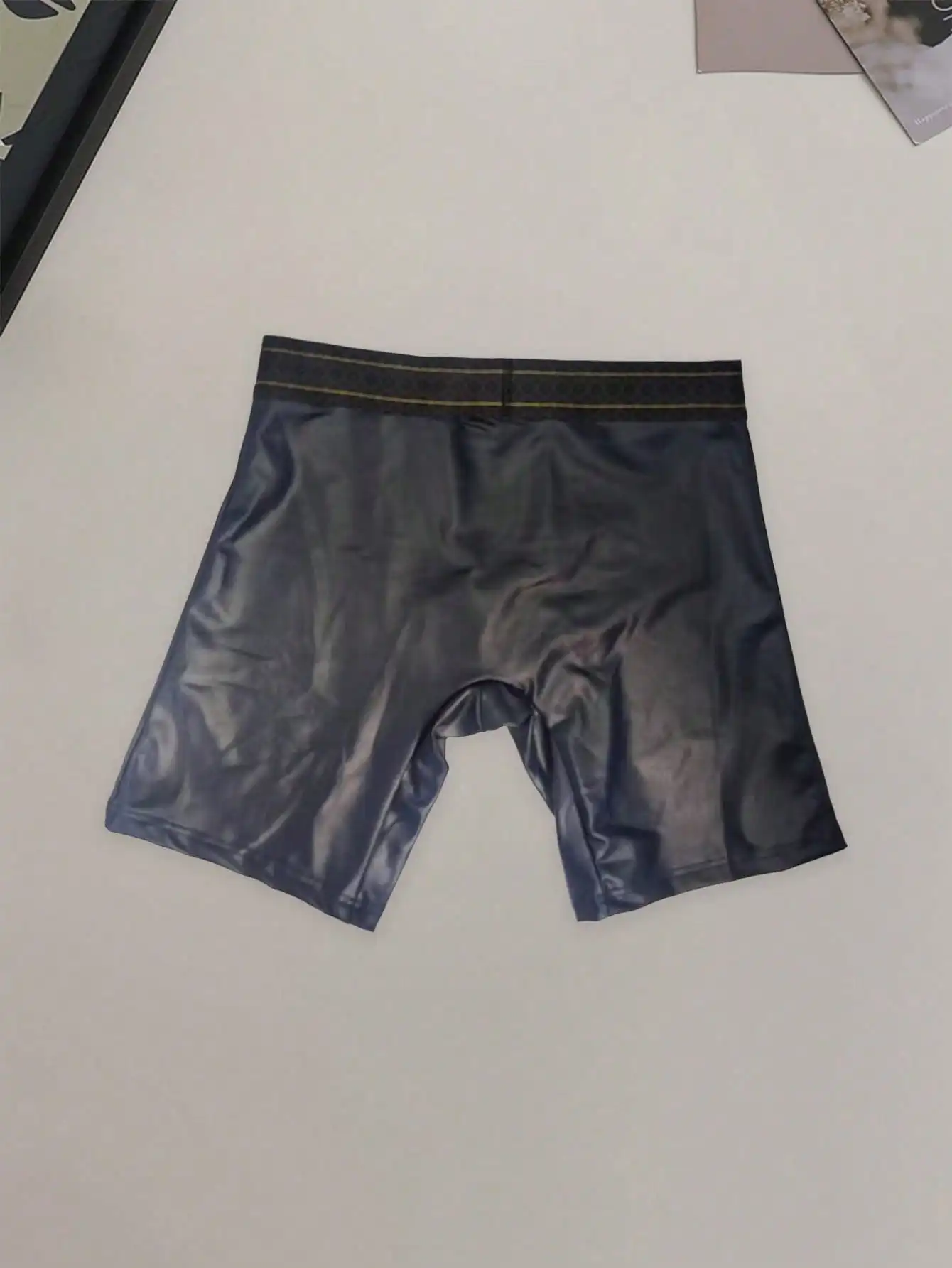 2PCS  Basic sports casual knitted fabric soft solid color letter mid waist  Men's shaping sports leather underwear