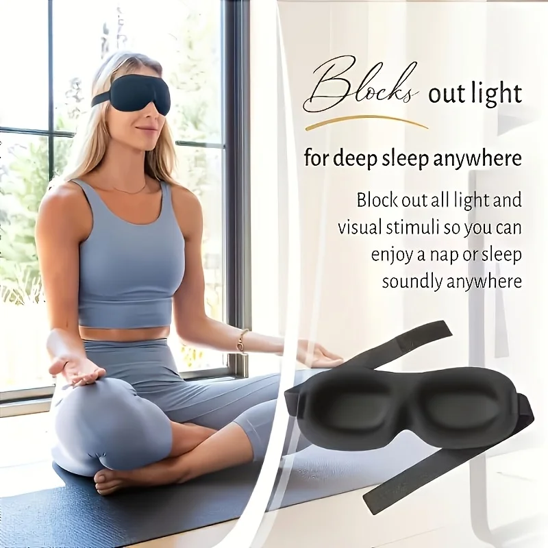 3D Sleep Mask, Super Comfortable Light Blocking, Adjustable Headband, Soft Breathable for Travel Home Office Men Women Eye Patch image 5