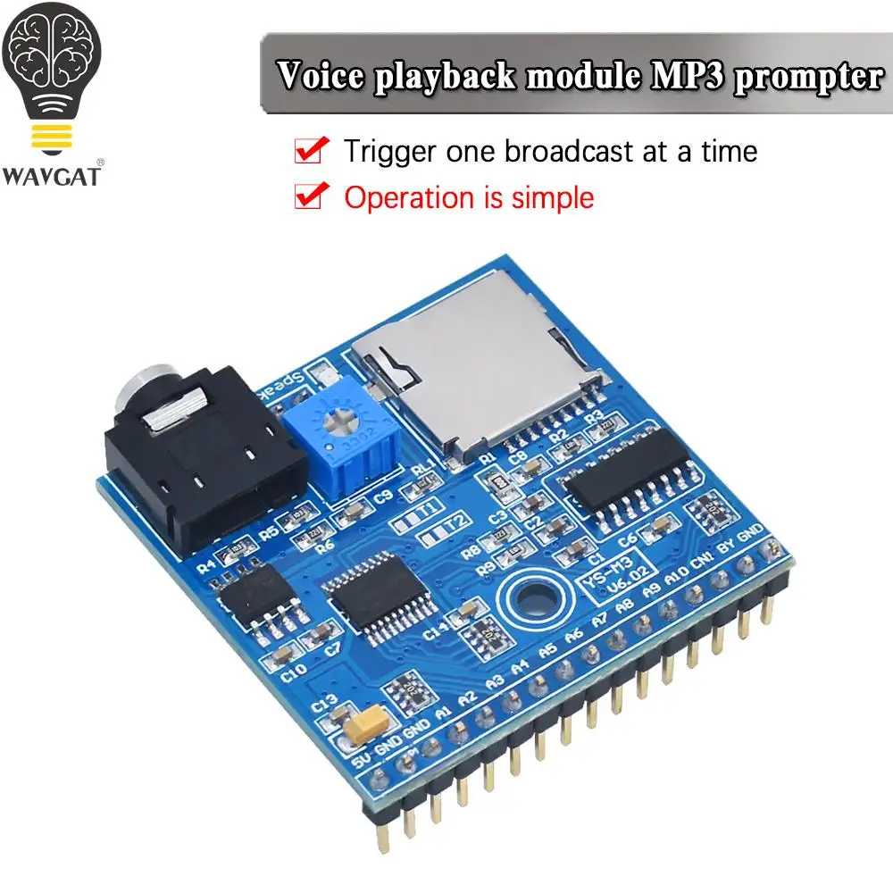 WAVGAT Voice Playback Module MP3 Music Player Voice Prompts Board Development Board M3