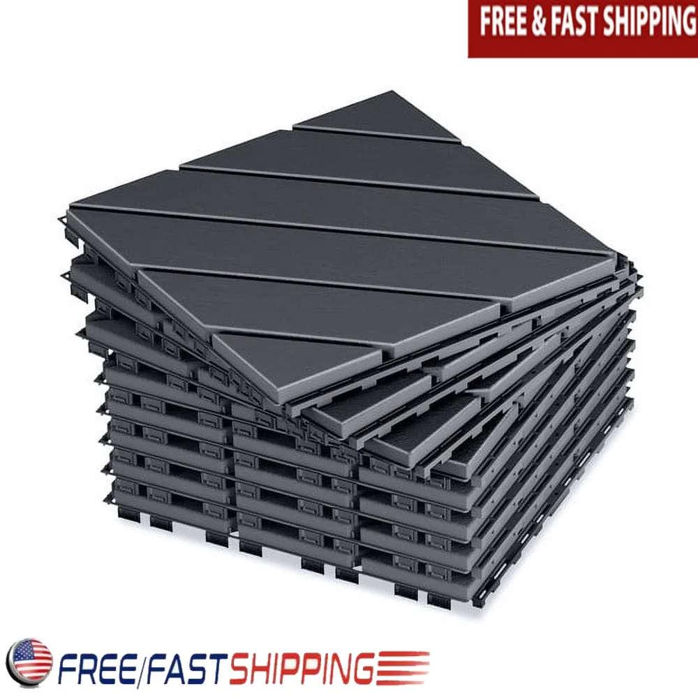 

44 Pack Interlocking Deck Tiles 12 Inch Waterproof Flooring Easy DIY Installation Anti Slip Outdoor Patio Garden Poolside