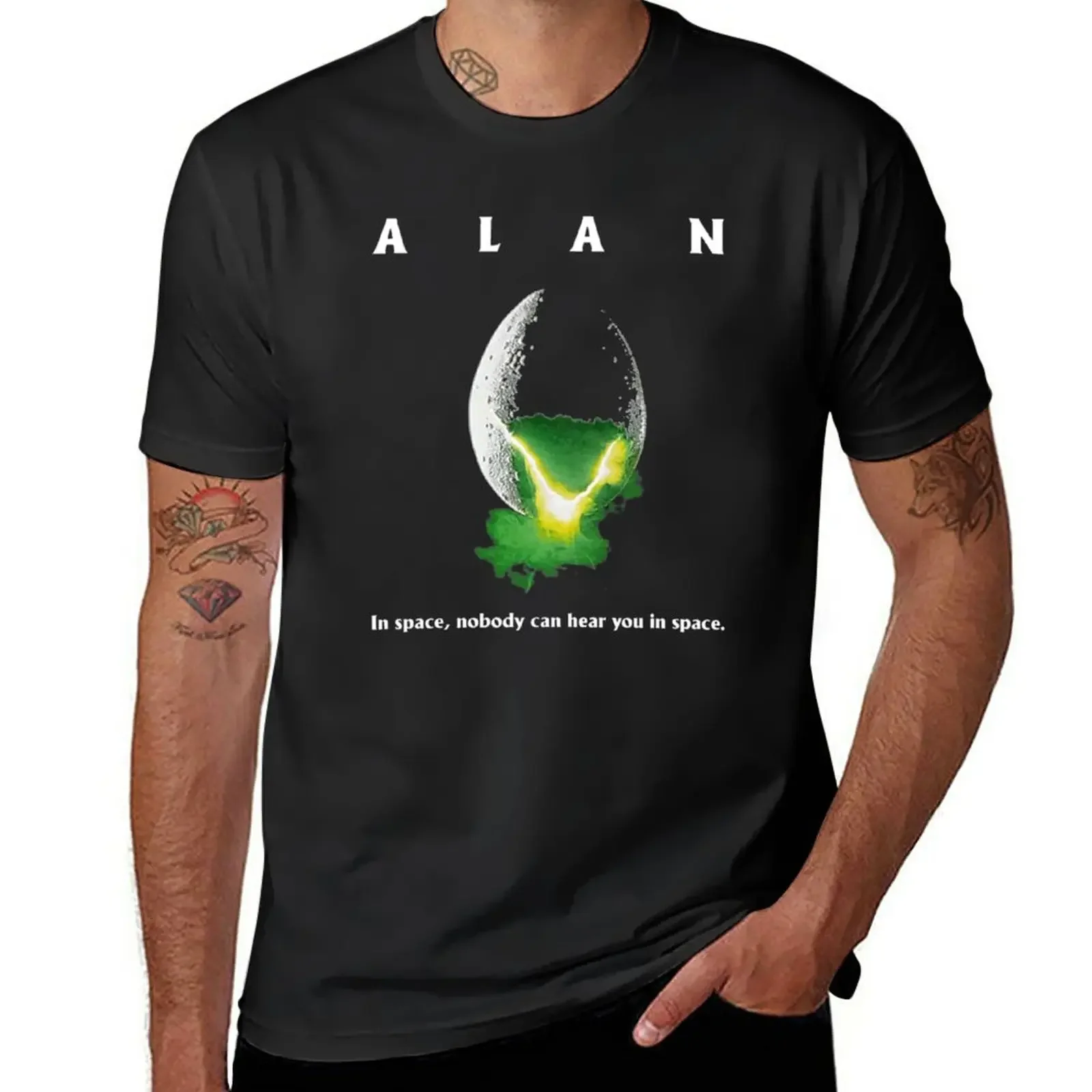 New Alan In Space,Nobody Can Hear You In Space T-Shirt Aesthetic clothing boys t shirts funny t shirts for men