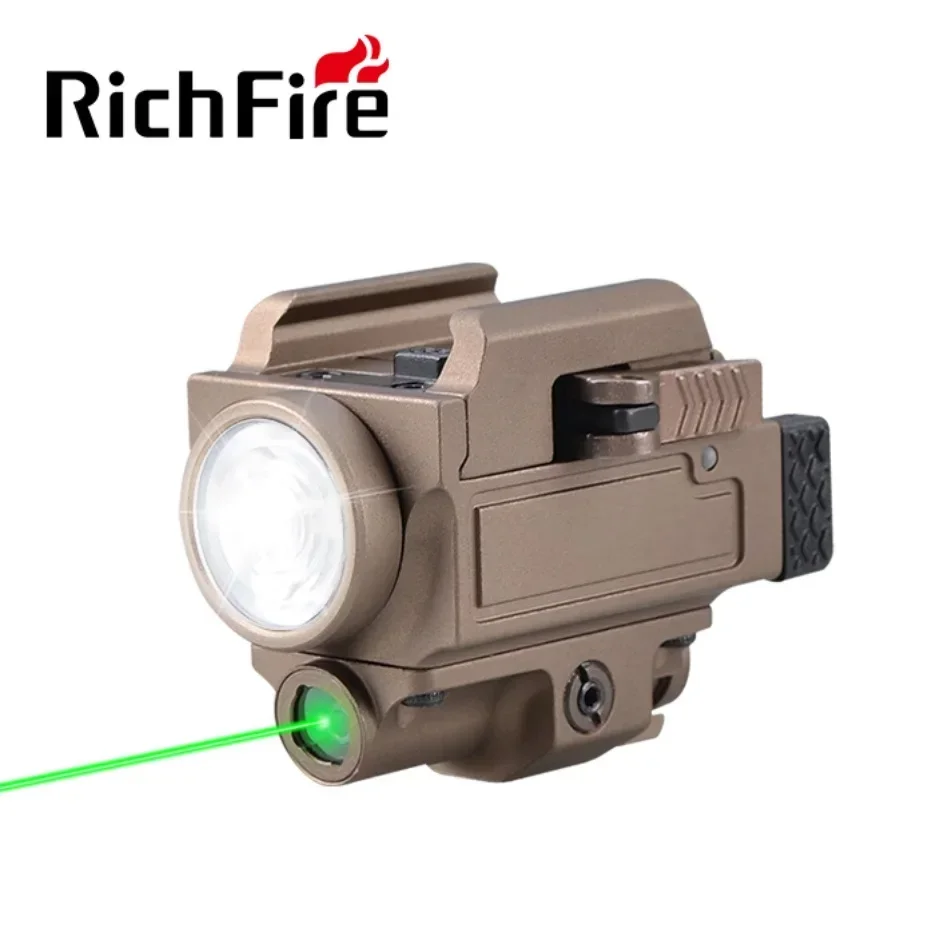 Richfire SFD-065S Tactical Flashlight White Light and Laser Charging 800 Lumens Rechargeable Weapon Lights for Glock Accessories