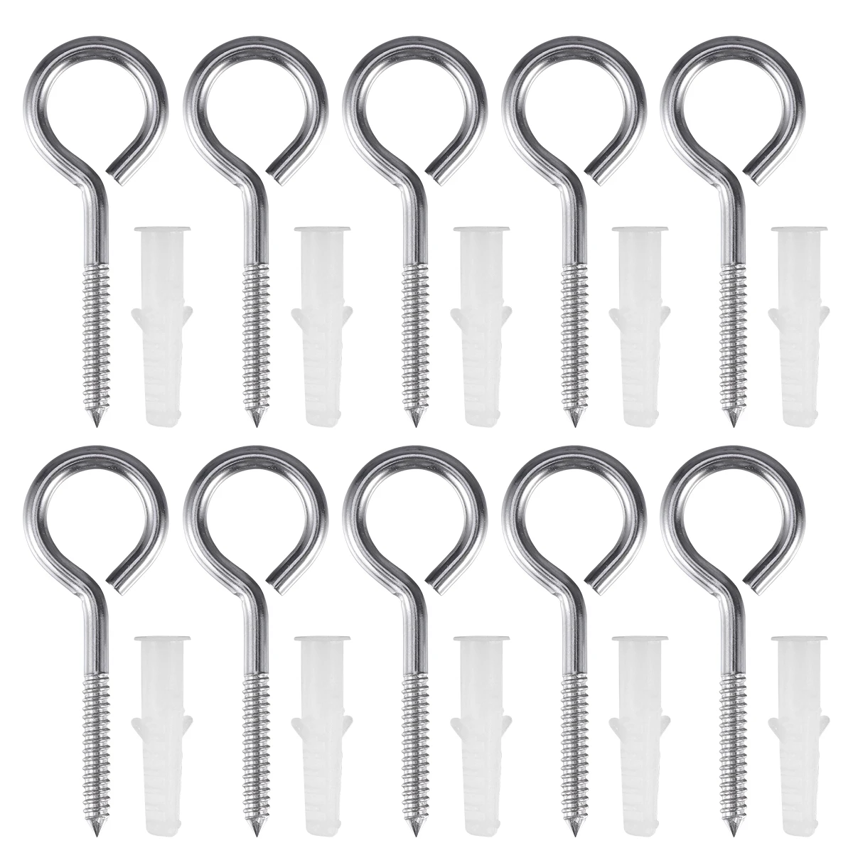 

10 Pcs Screws Ring 70mm Self Tapping Ring Thumb Ideal Wall Tapping Screw Hanging DIY Expansion Screw 304
