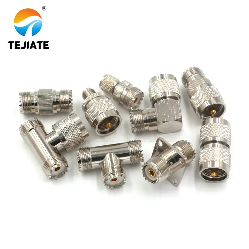 1PCS UHF to UHF adapter UHF-KKF 4-hole flange 25x25MM internal and external RF copper square frequency coaxial connector