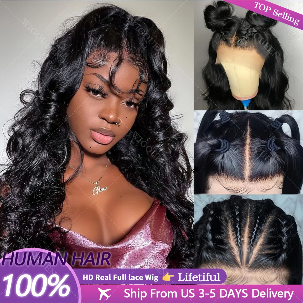 

Натуральные парики из человеческих волос с кружевной основой, волнистые, полностью кружевные, черные, 13x4, HD кружевной фронтальный парик из человеческих волос, вьетнамский, без клея, с закрытием 5x5