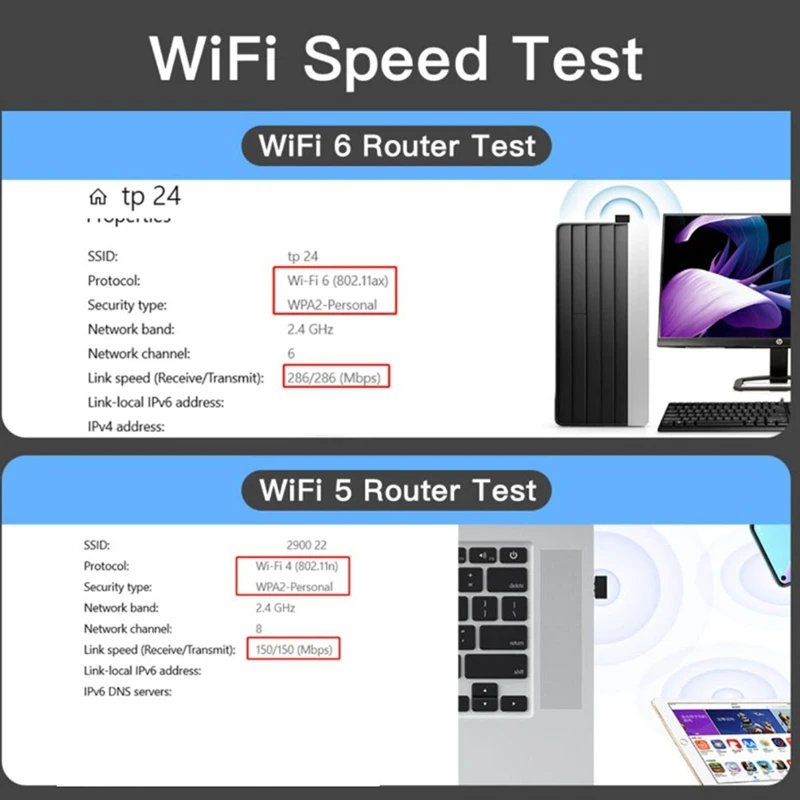 Wireless Wifi 6 Adapter 802.11Ax Free Driver USB Network Card For Win7/10/11 Computer Mini Wifi Receptor