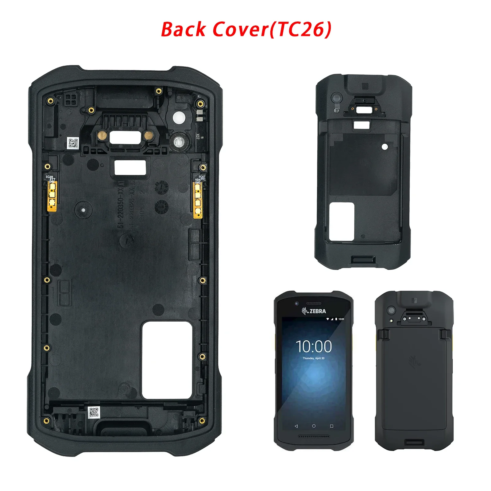 Back Cover Replacement for Zebra TC21 TC210K TC26 TC26AK TC26BK/CK/DK Scanner