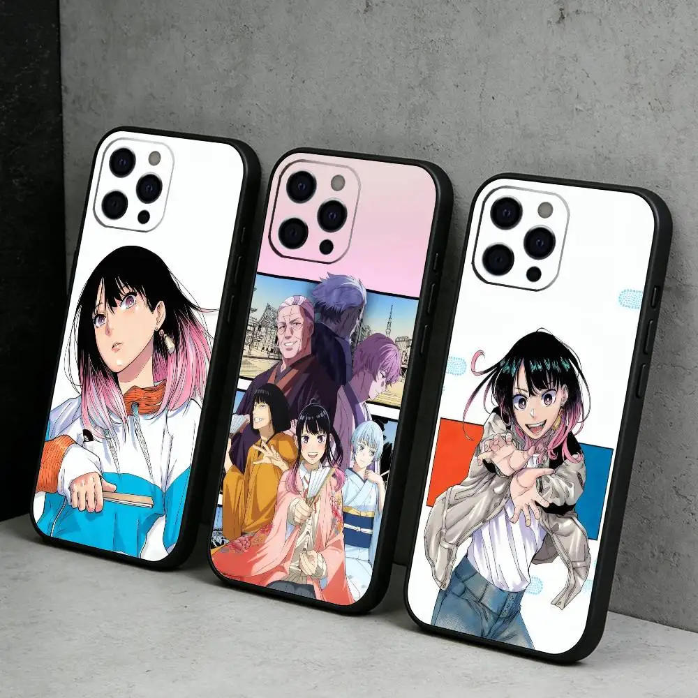 Rakugo Prodigy O-Osaki A-Akane-banashi Phone Case For iPhone17,16,15,14,13,12 Plus,Max Soft Silicone Black Cover