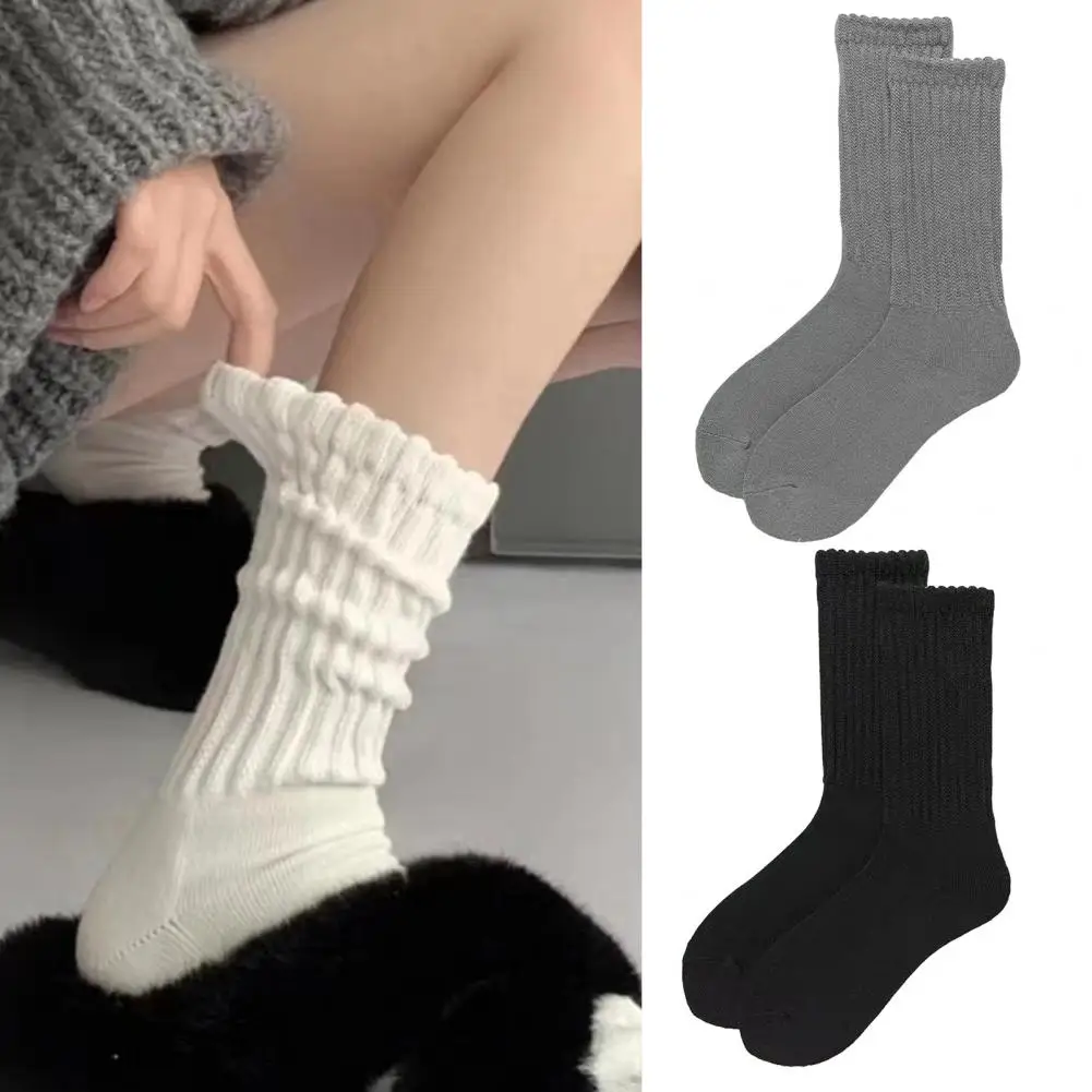 

Elastic Socks Versatile Socks Women's Ribbed Calf Scrunch Boot Socks Versatile Warm Footwear Accessory for Casual Athletic Wear