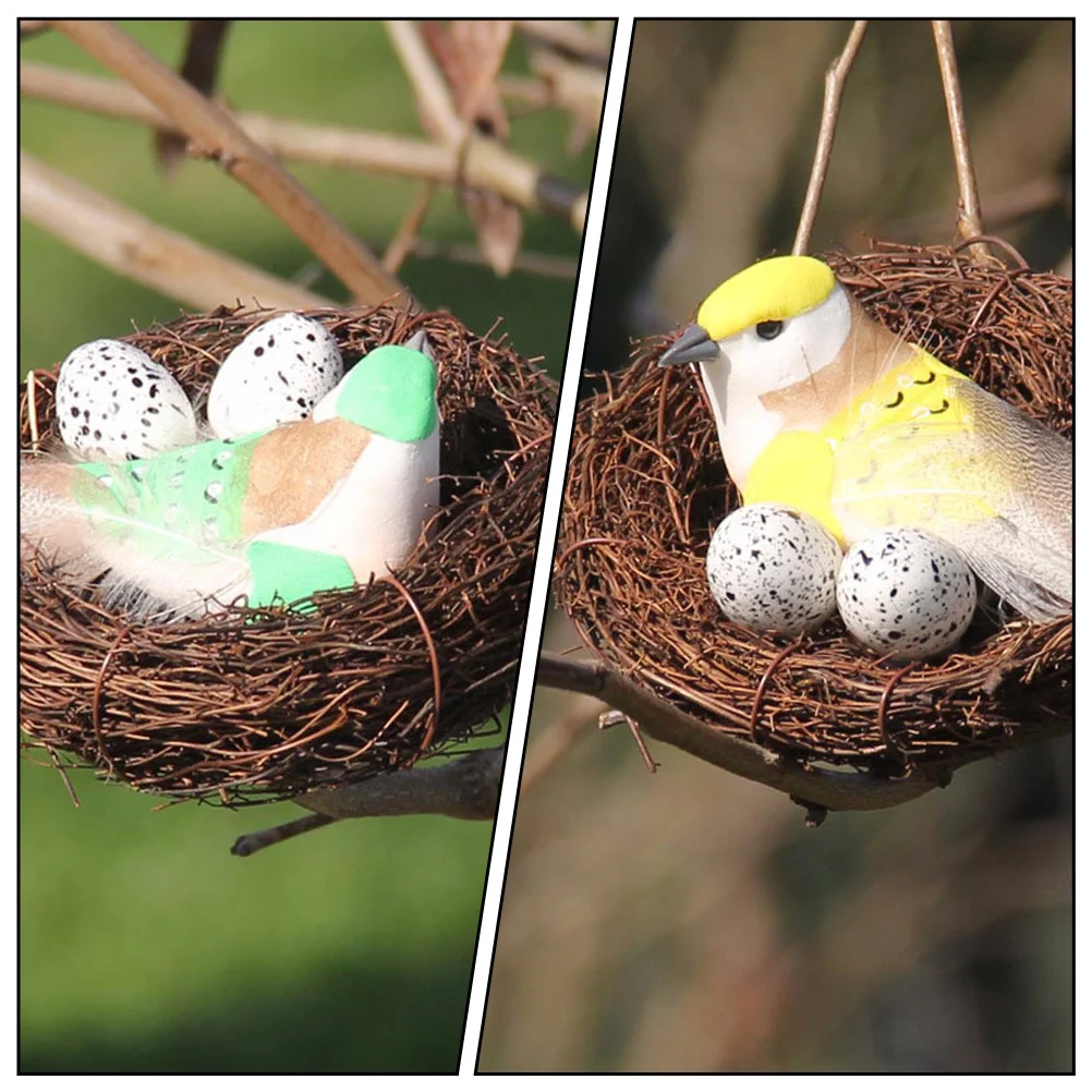 

6 Pcs Rattan Bird Nest Decorative 10cm Diameter Gardening Easter Photography Prop Storage Country Style Pet Supplies
