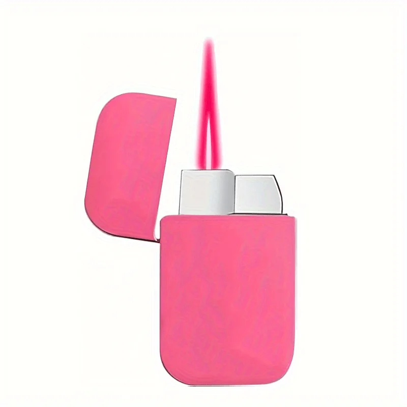 

Pink Flame Torch Lighter Windproof Metal Refillable Butane Lighter Outdoor Camping BBQ Candles Cigarette Accessories Men Gift