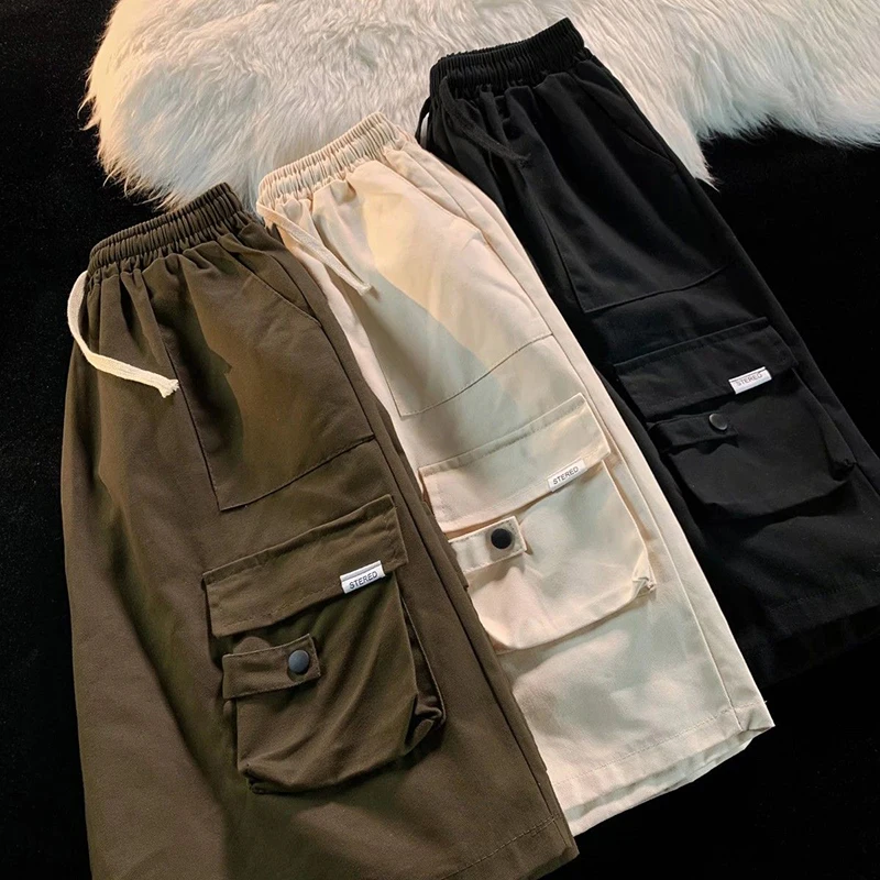 Pantaloncini Cargo oversize donna S-3Xl Streetwear pantaloncini a gamba larga Bf estate Y2K Harajuku vita alta Multi tasche pantaloni corti sportivi