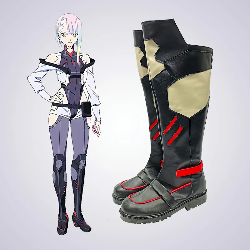 Jogo cyber lucy punk cosplay botas sapatos anime sexy feminino lucy role play uniforme halloween