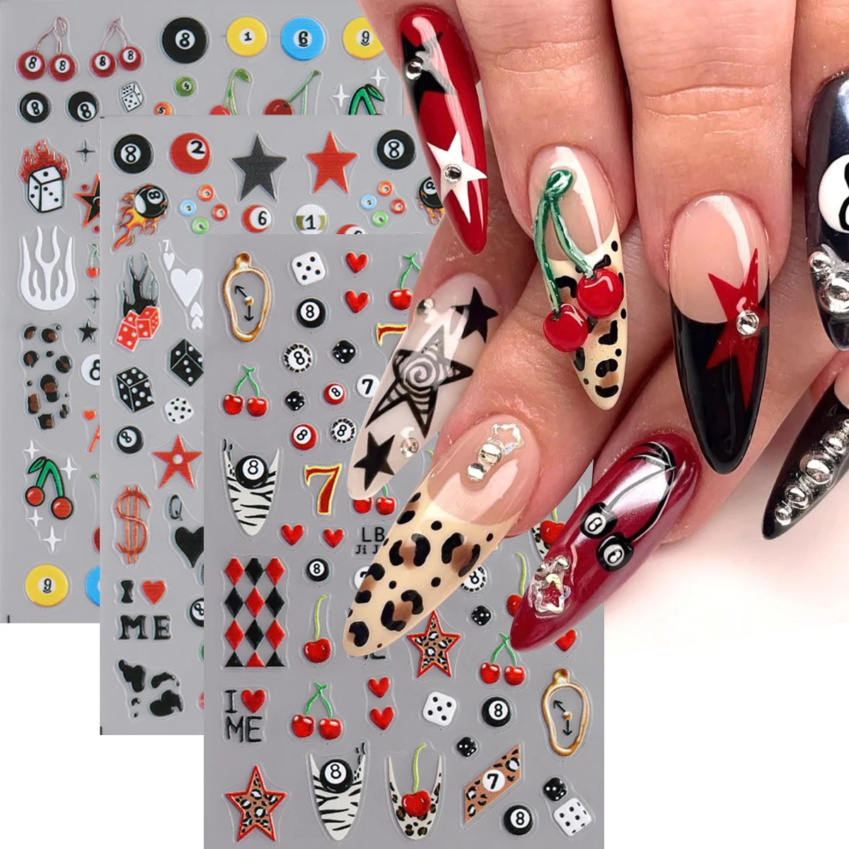 Nail Art Zelda - Adesivos autoadesivos para unhas de bilhar,