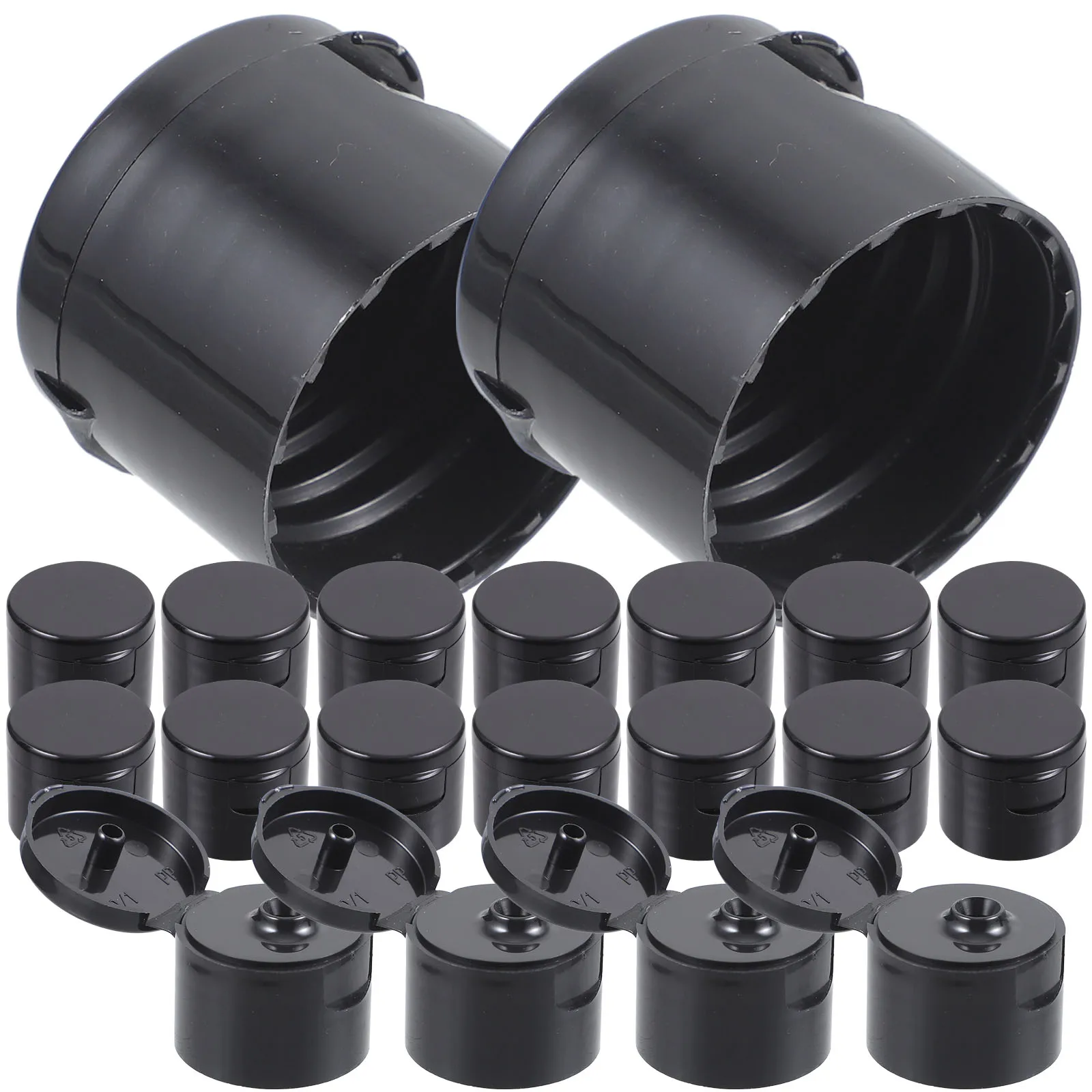 

50pcs Sports Pull Cover Mineral Water Bottle Caps 28mm Black Leak Proof Durable Outdoor Camping Hiking Gadgets